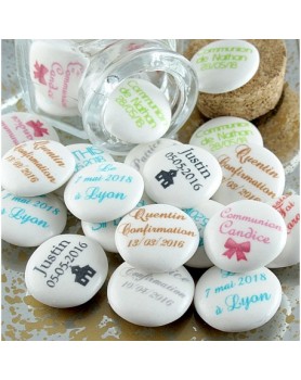 Palets chocolat Communion personnalisés texte